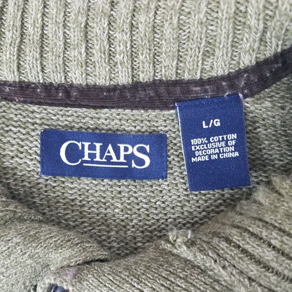 Chaps Sweaters Chaps 4 Button Sweater With Suede Elbow Patches